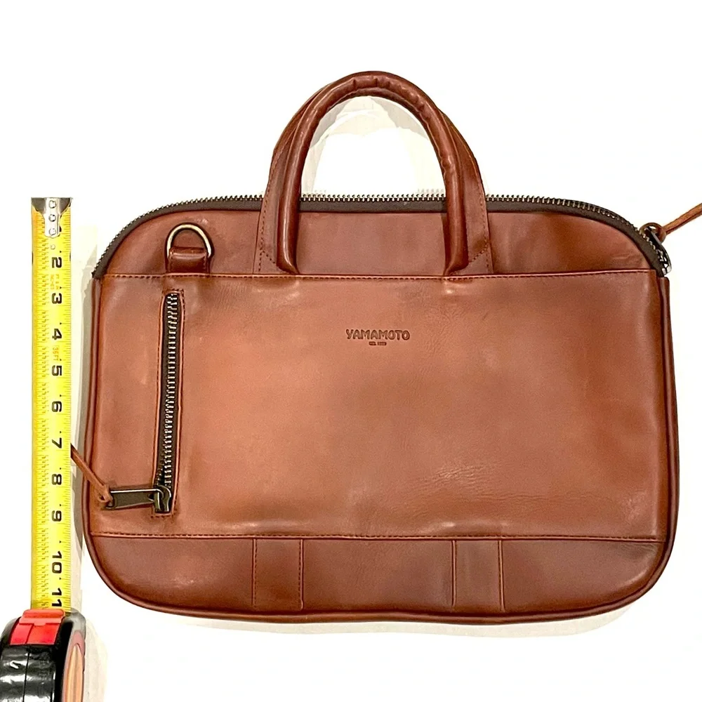 YAMAMOTO Leather briefcase Handmade in Mexico artisan brown cow hide